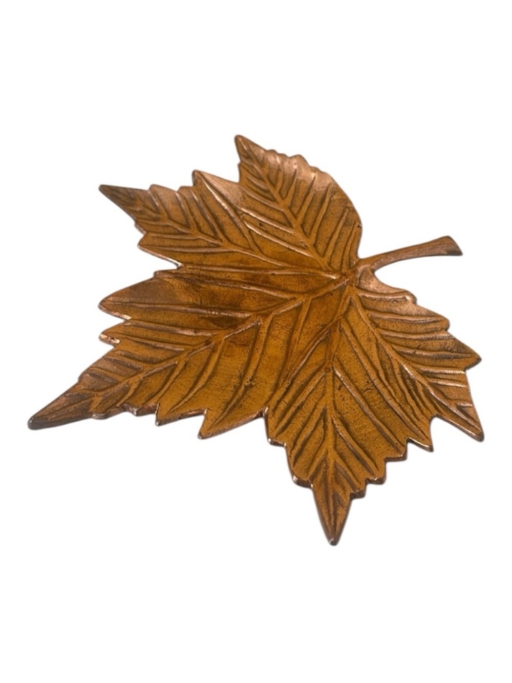 Illuminations Copper Metal Maple Leaf Decorative Display Tray Trinket Catchall